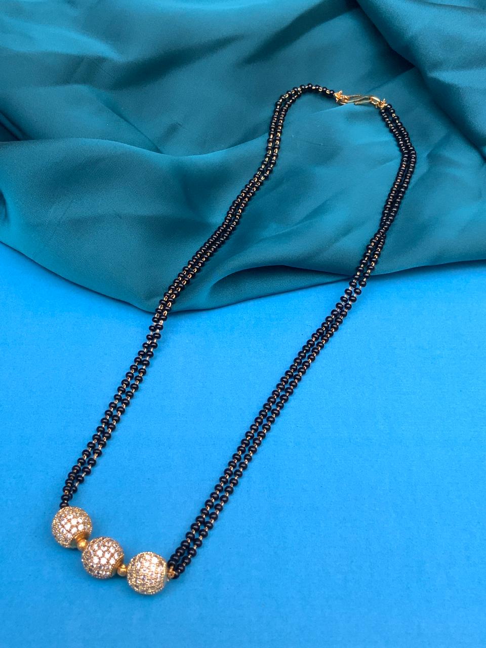 Pakhi Inspired Sleek Antique Golden Ball Mangalsutra