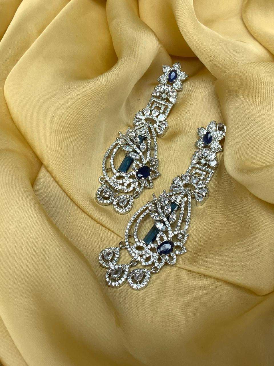 Amazing Silver American Diamond Earrings - Abdesignsjewellery