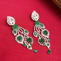 Thumbnail for Amazing Green & Silver American Diamond Earrings - Abdesignsjewellery