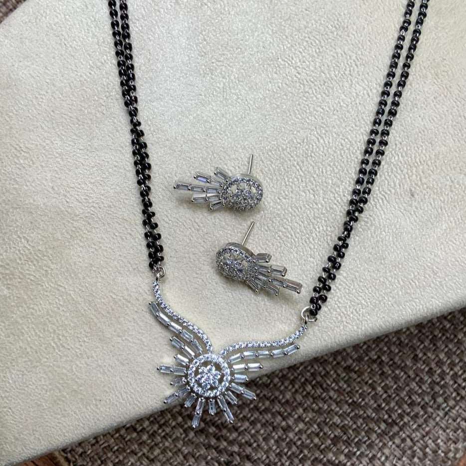 Alice Christy Alluring Silver Choki Diamond Mangalsutra - Abdesignsjewellery