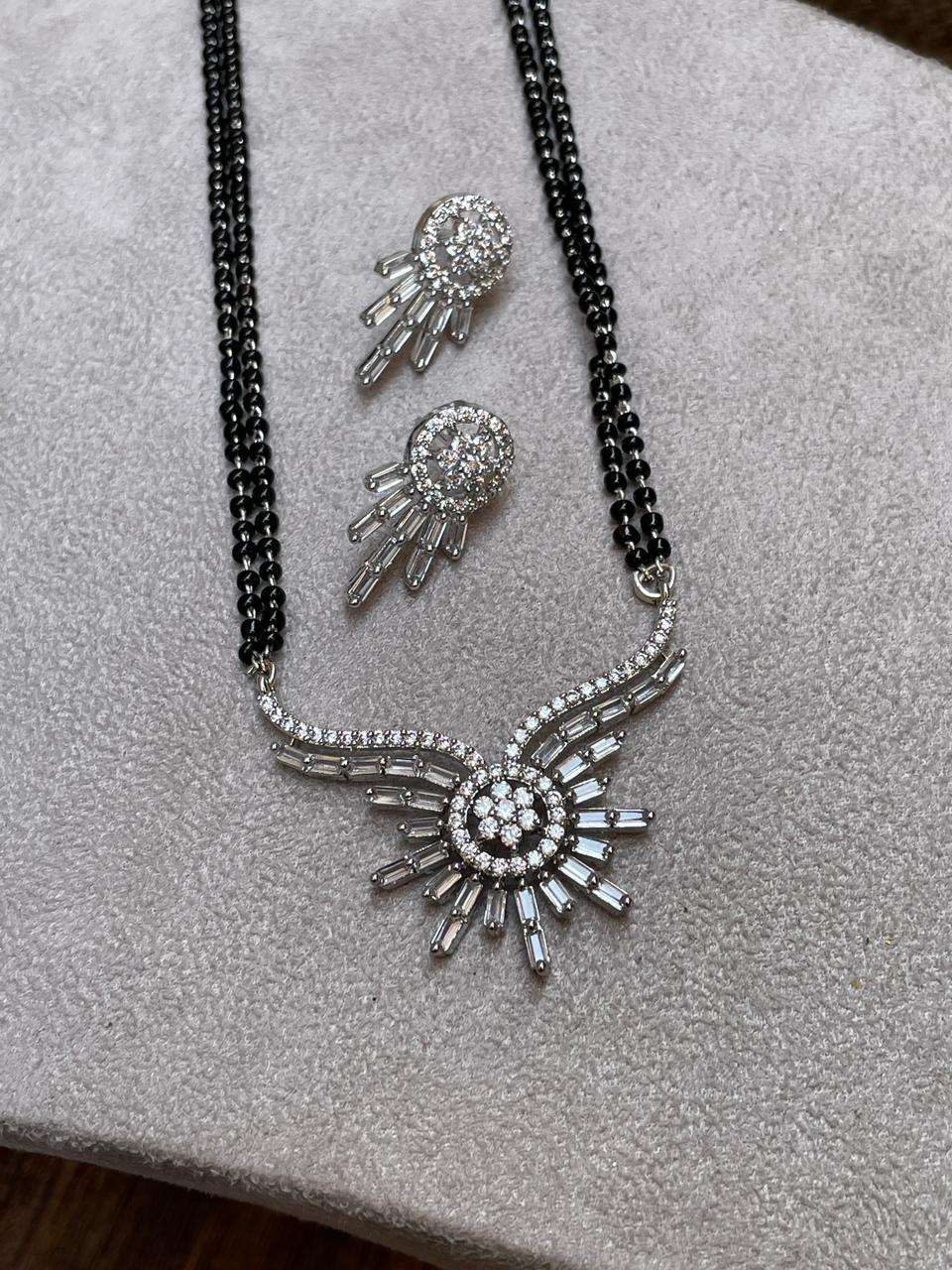 Alice Christy Alluring Silver Plated Choki Diamond Mangalsutra - Abdesignsjewellery