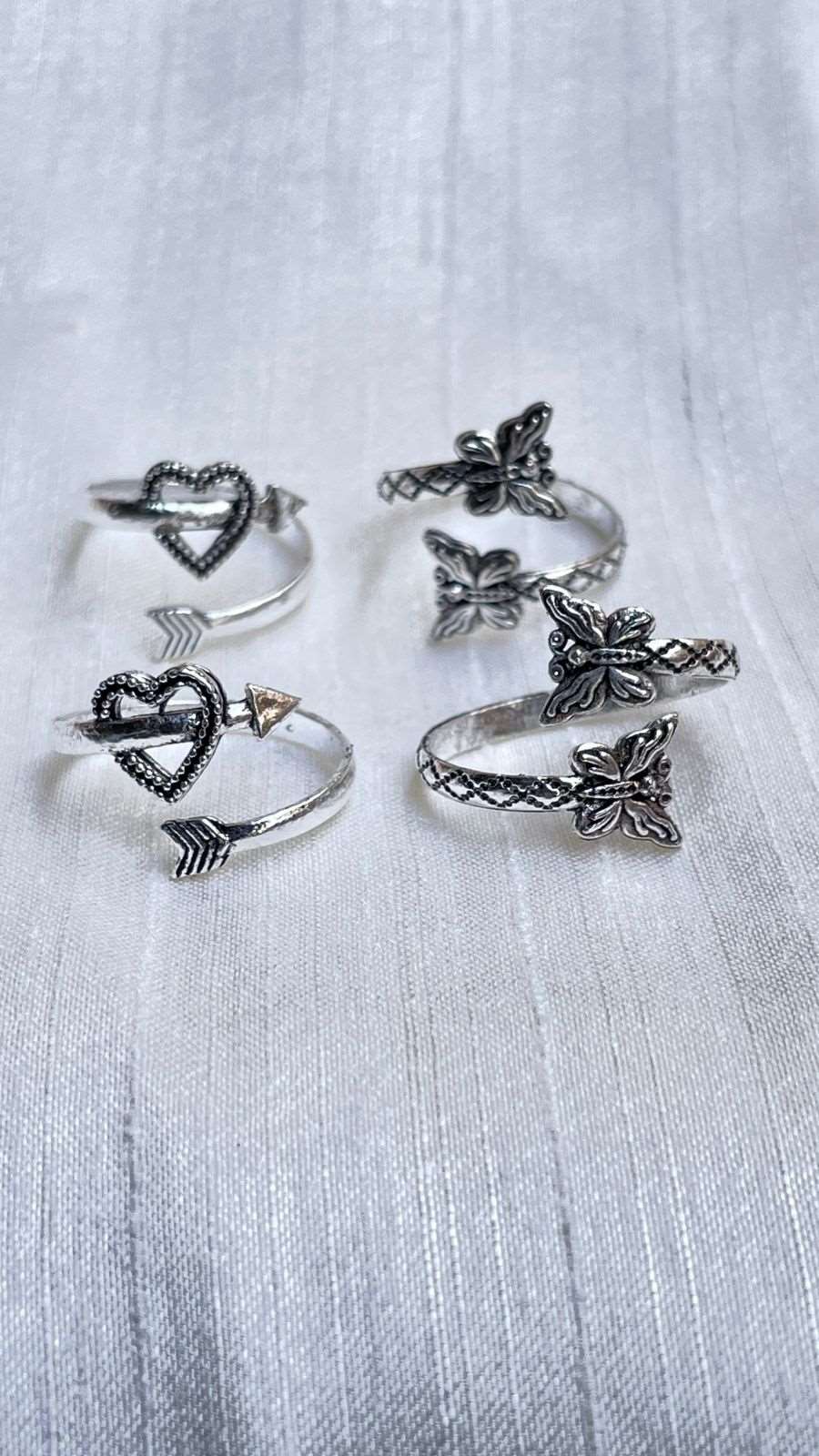 Adjustable German Silver 2 Toe Rings Combo - Abdesignsjewellery