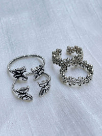 Thumbnail for Adjustable German Silver 2 Toe Rings Combo - Abdesignsjewellery