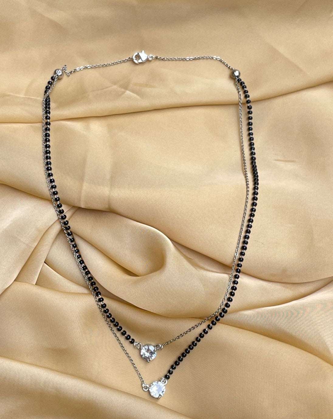 Anjum Fakih Inspired Double Layer Diamond Mangalsutra - Abdesignsjewellery