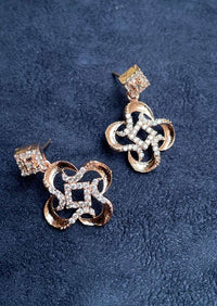 Thumbnail for American Diamond Rose Gold Swirl Necklace - Abdesignsjewellery