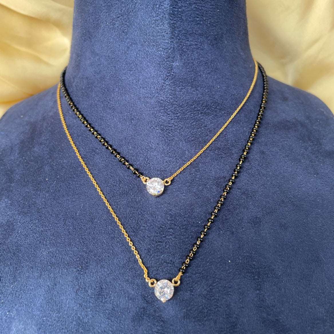 Anjum Fakih Inspired Double Layer Diamond Mangalsutra - Abdesignsjewellery