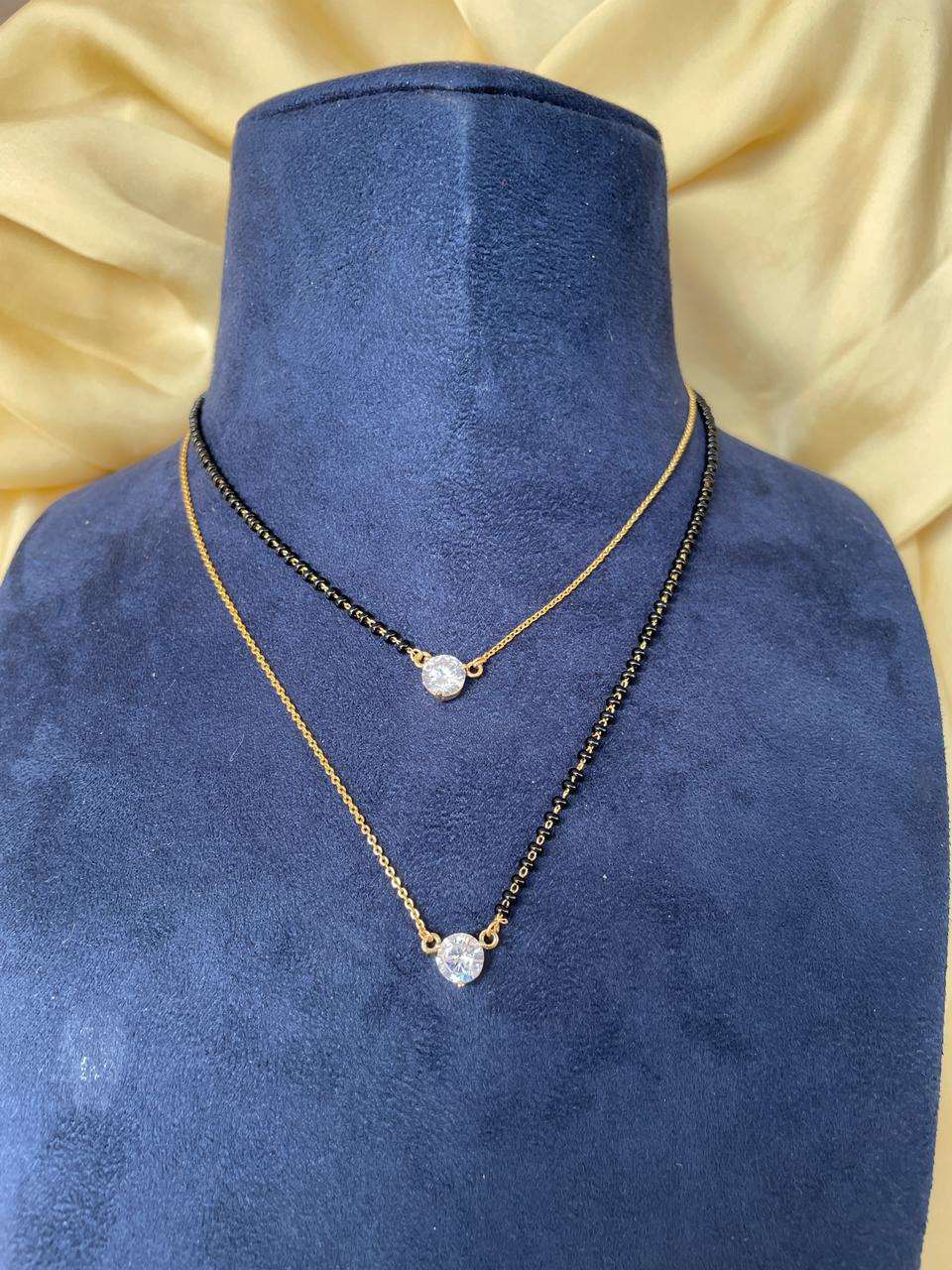 Anjum Fakih Inspired Double Layer Diamond Mangalsutra - Abdesignsjewellery