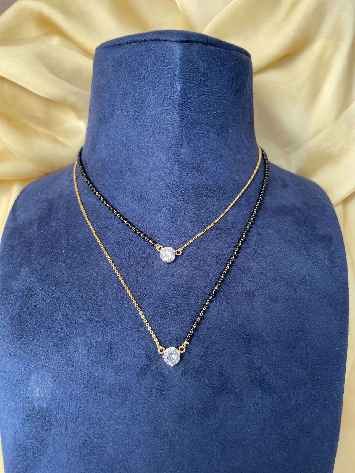 Anjum Fakih Inspired Double Layer Diamond Mangalsutra - Abdesignsjewellery