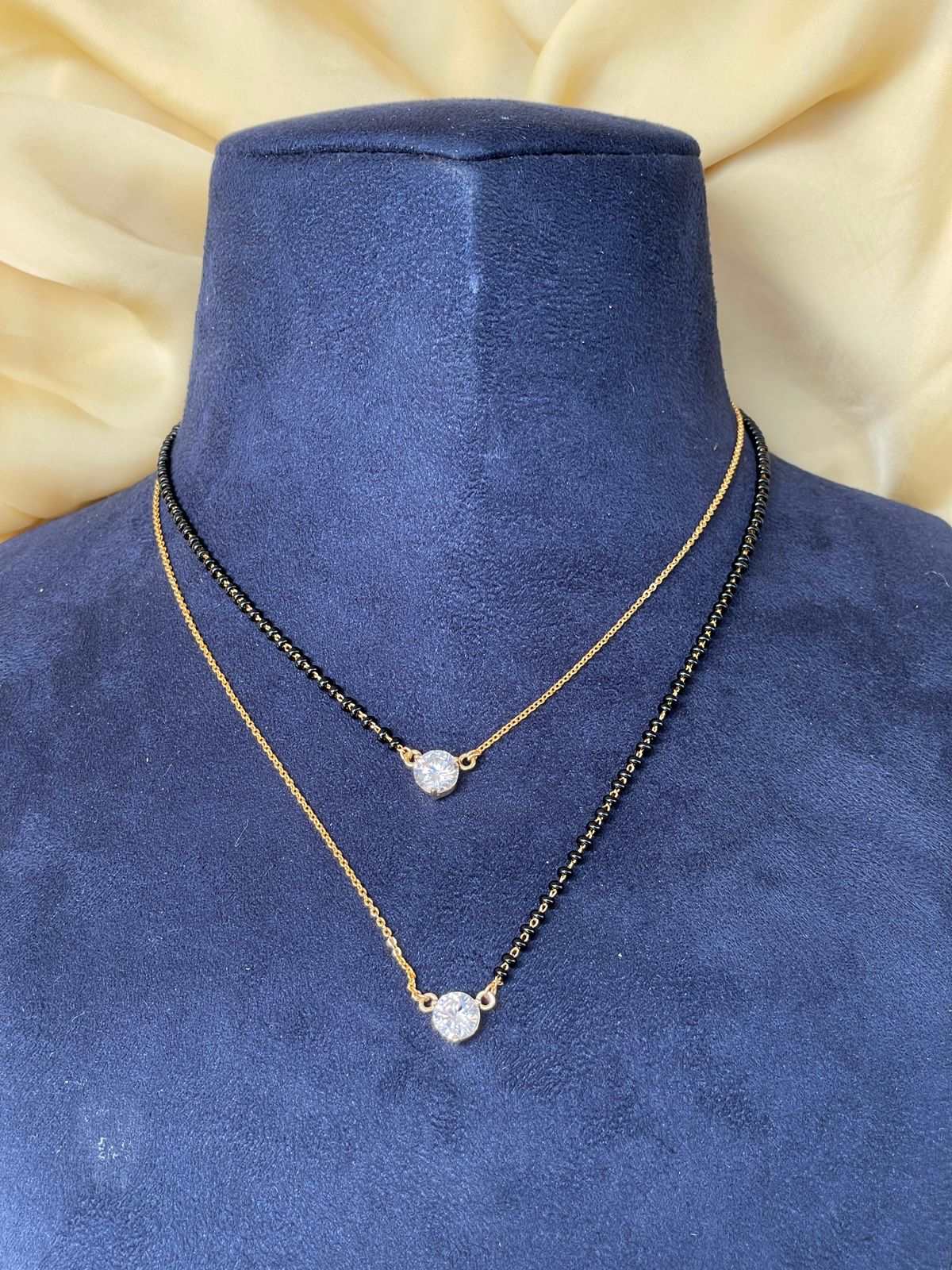 Anjum Fakih Inspired Double Layer Diamond Mangalsutra - Abdesignsjewellery