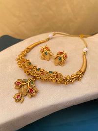 Thumbnail for Antique Matt Polish Necklace & Earrings - Abdesignsjewellery