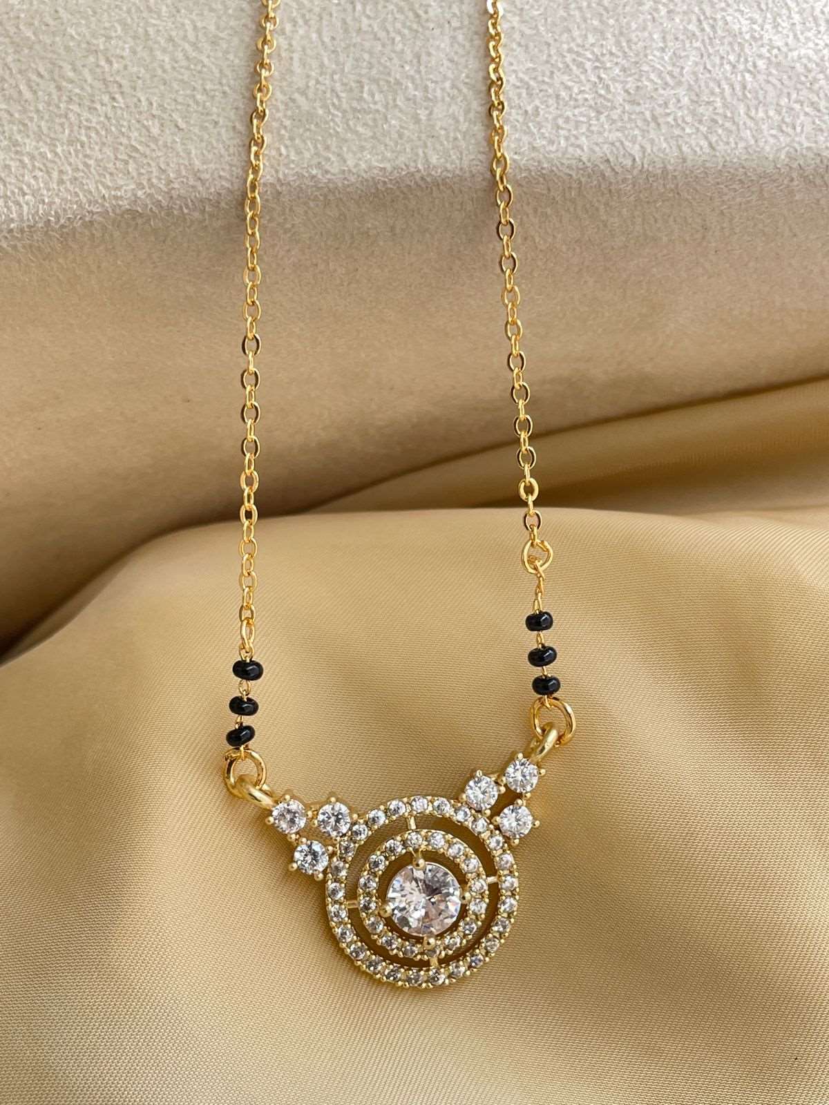 Allure Round Gold Plated Mangalsutra - Abdesignsjewellery