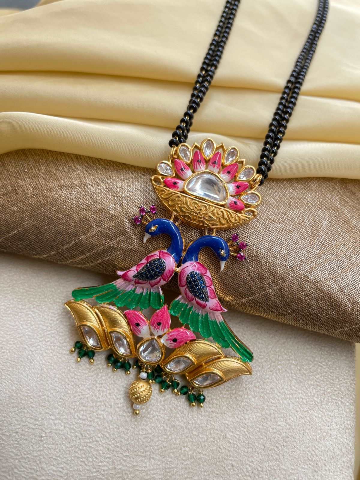 Antique Gold Plated Peacock Mangalsutra - Abdesignsjewellery
