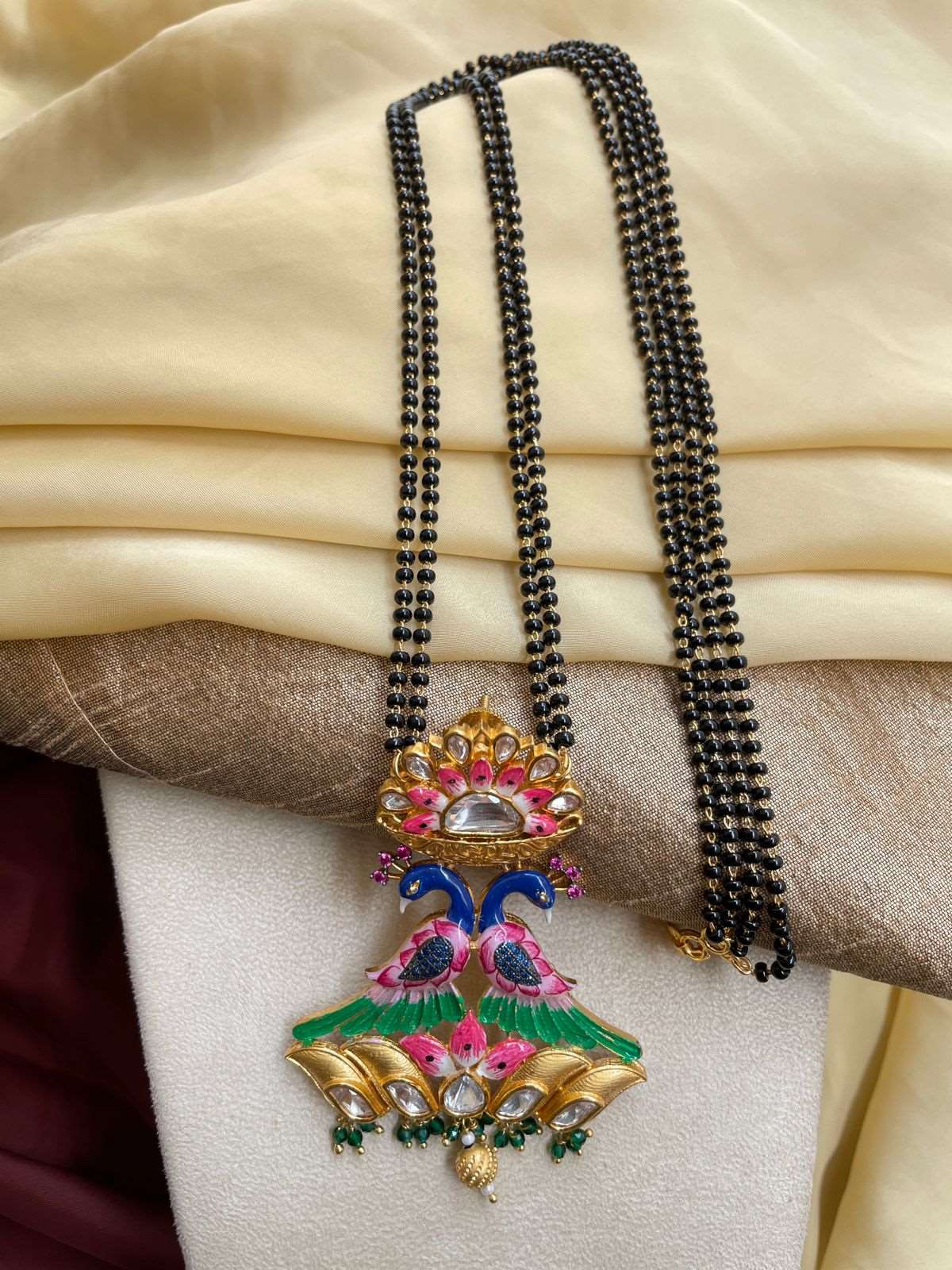 Antique Gold Plated Peacock Mangalsutra - Abdesignsjewellery