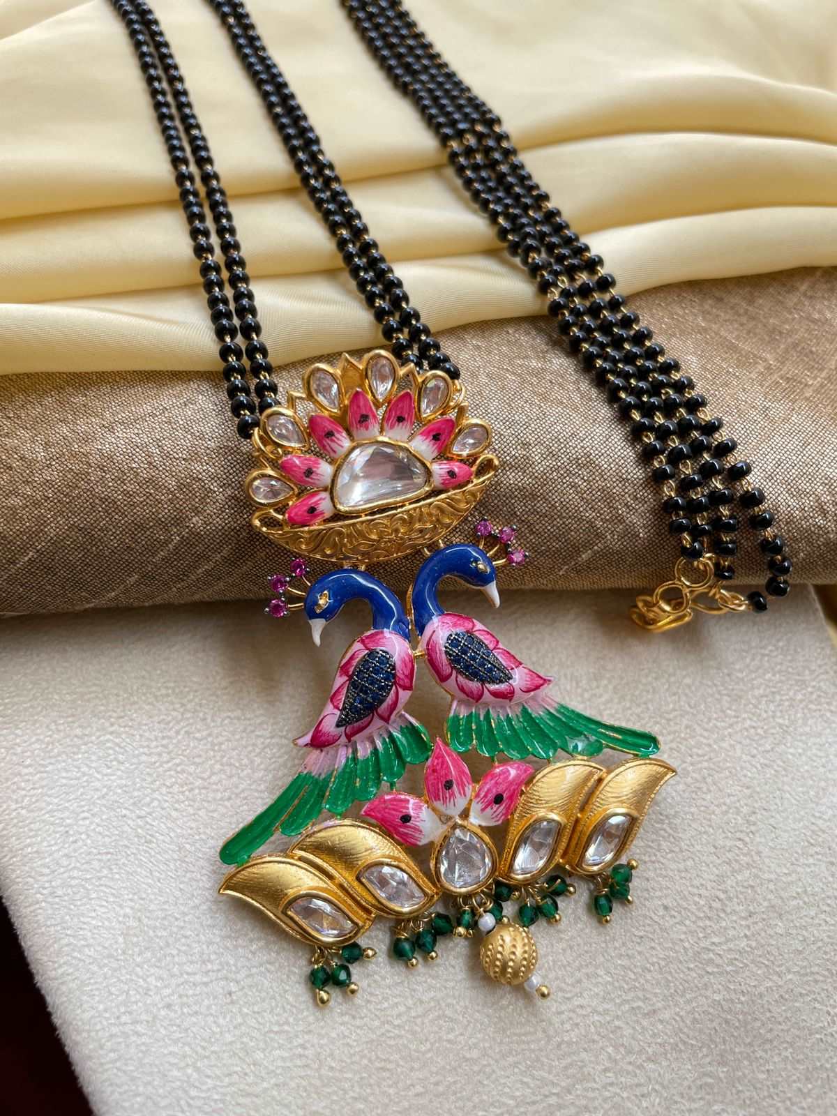 Antique Gold Plated Peacock Mangalsutra - Abdesignsjewellery