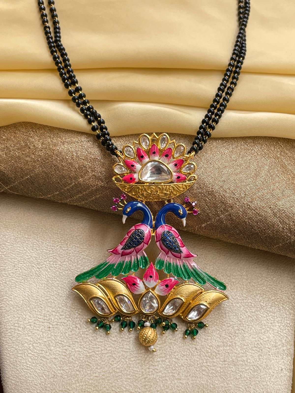 Antique Gold Plated Peacock Mangalsutra - Abdesignsjewellery