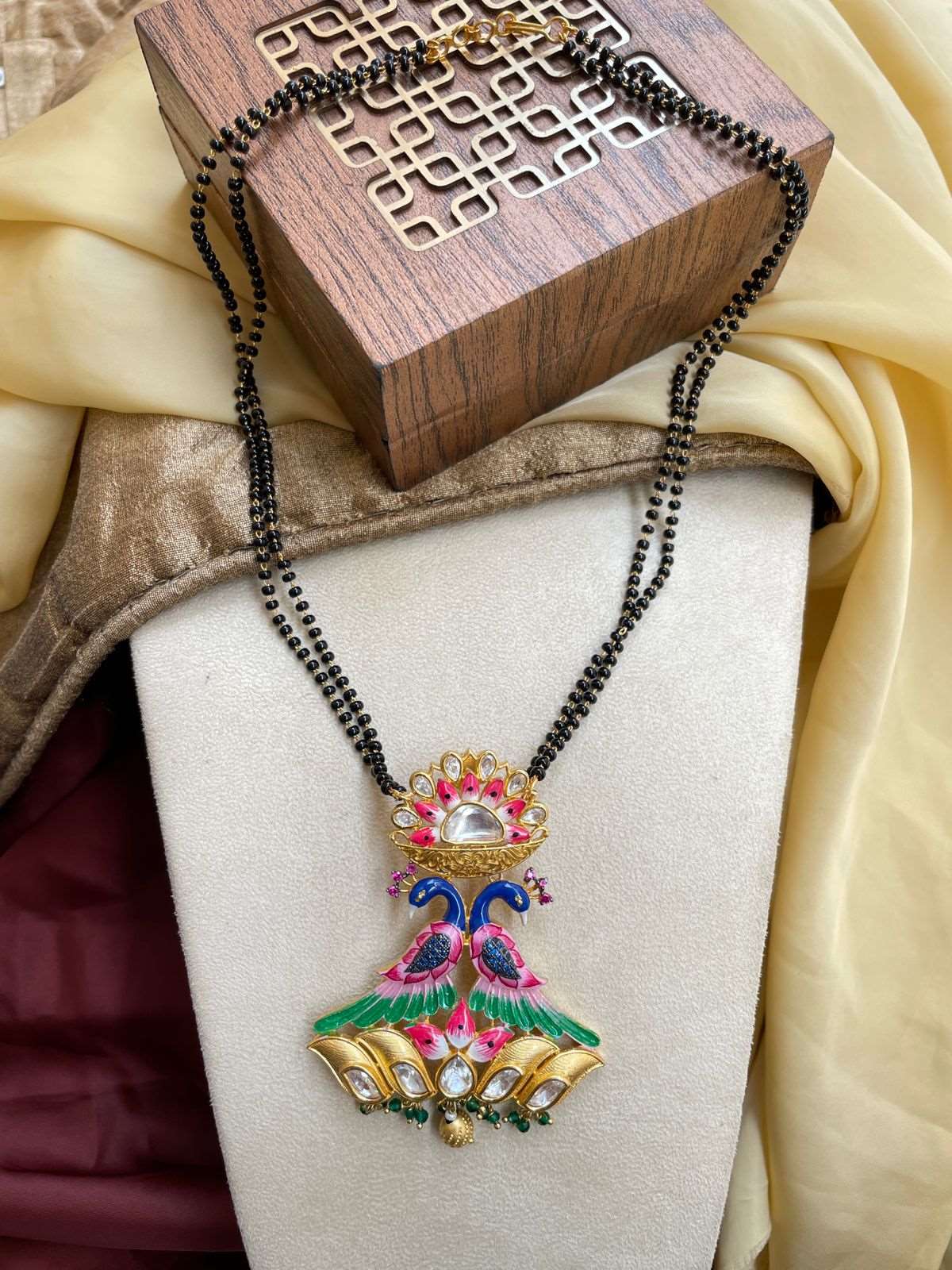 Antique Gold Plated Peacock Mangalsutra - Abdesignsjewellery