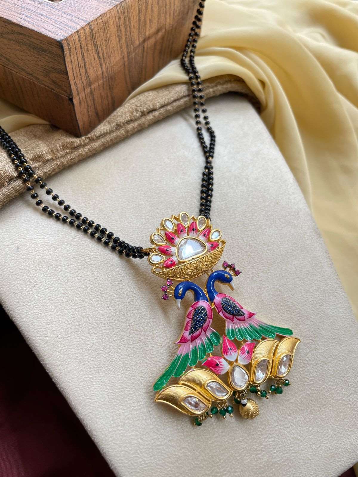 Antique Gold Plated Peacock Mangalsutra - Abdesignsjewellery