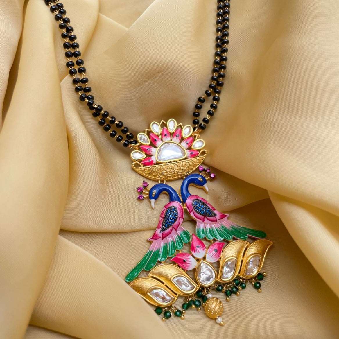 Antique Gold Plated Peacock Mangalsutra - Abdesignsjewellery