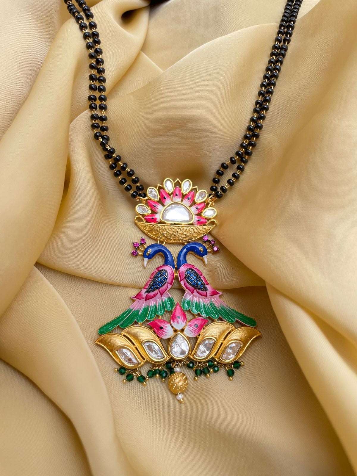 Antique Gold Plated Peacock Mangalsutra - Abdesignsjewellery