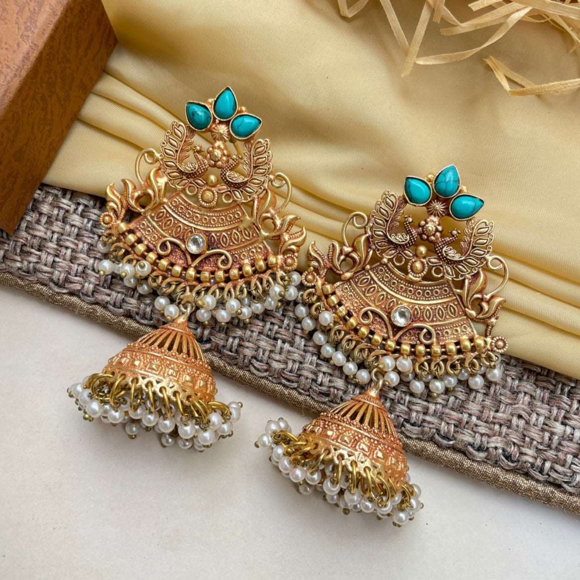 Amrapali Antique Peacock Earrings - Abdesignsjewellery