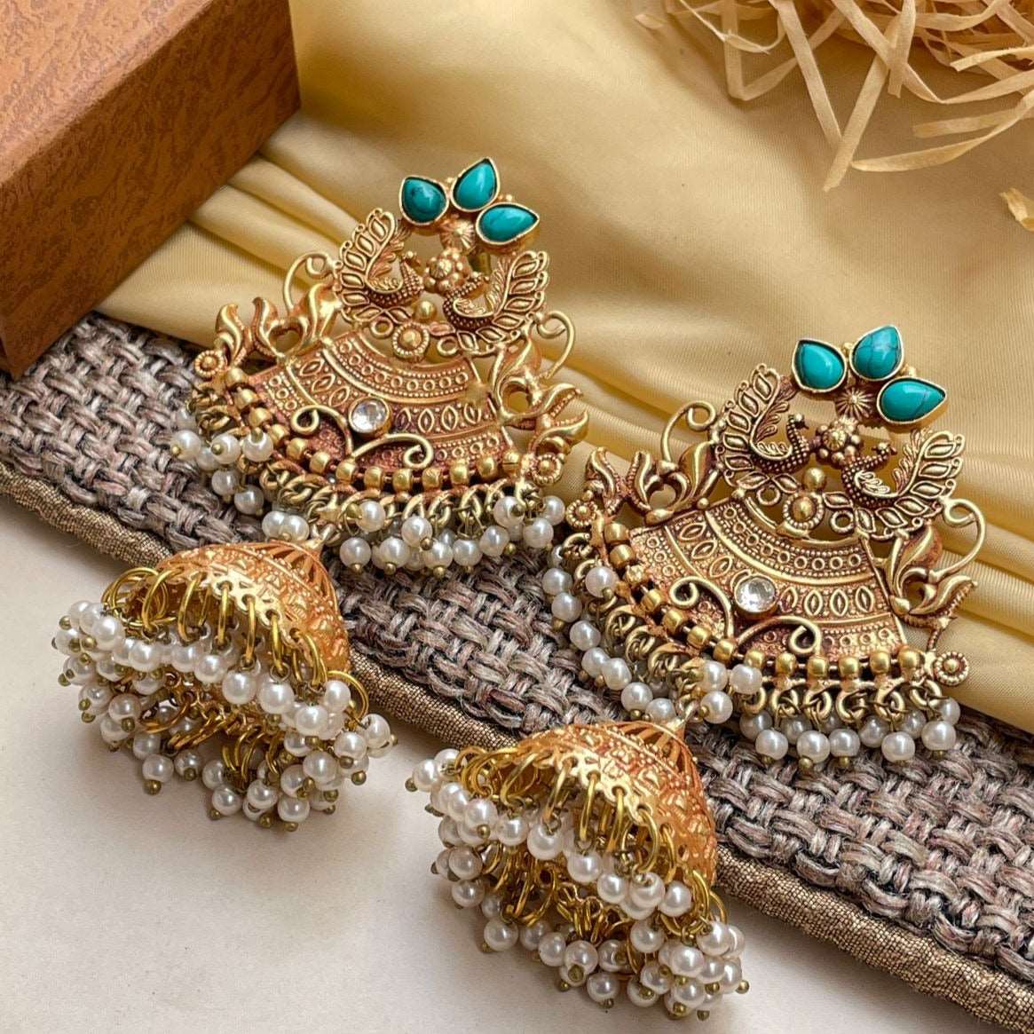 Amrapali Antique Peacock Earrings - Abdesignsjewellery