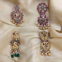 Thumbnail for Antique Gold Kemp Stone Saree Pin - Abdesignsjewellery