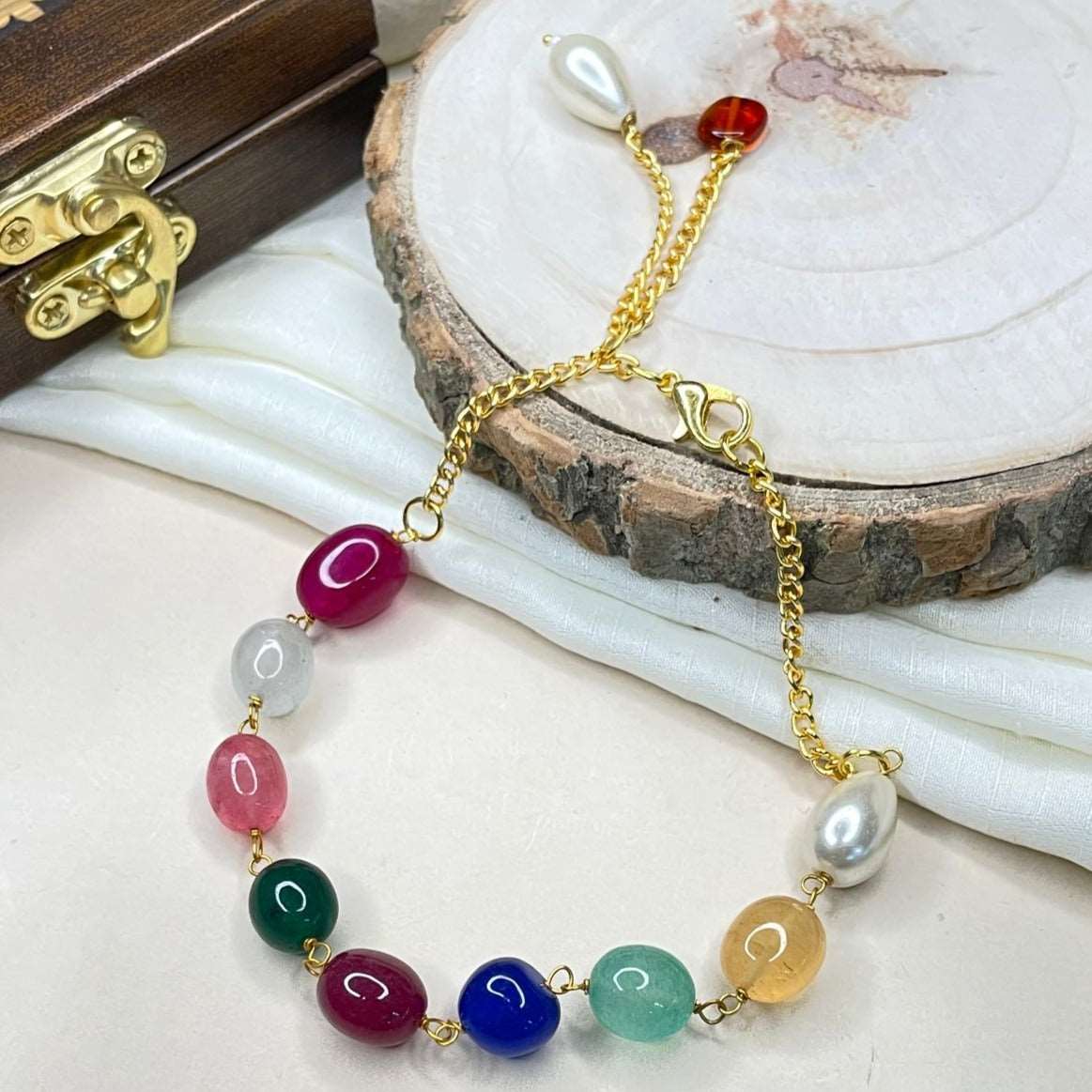 Alluring Colourful Beads Stone Bracelet - Abdesignsjewellery