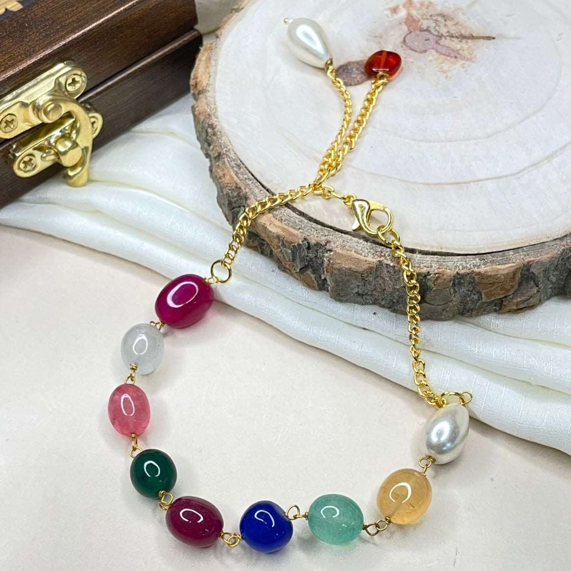 Alluring Colourful Beads Stone Bracelet - Abdesignsjewellery