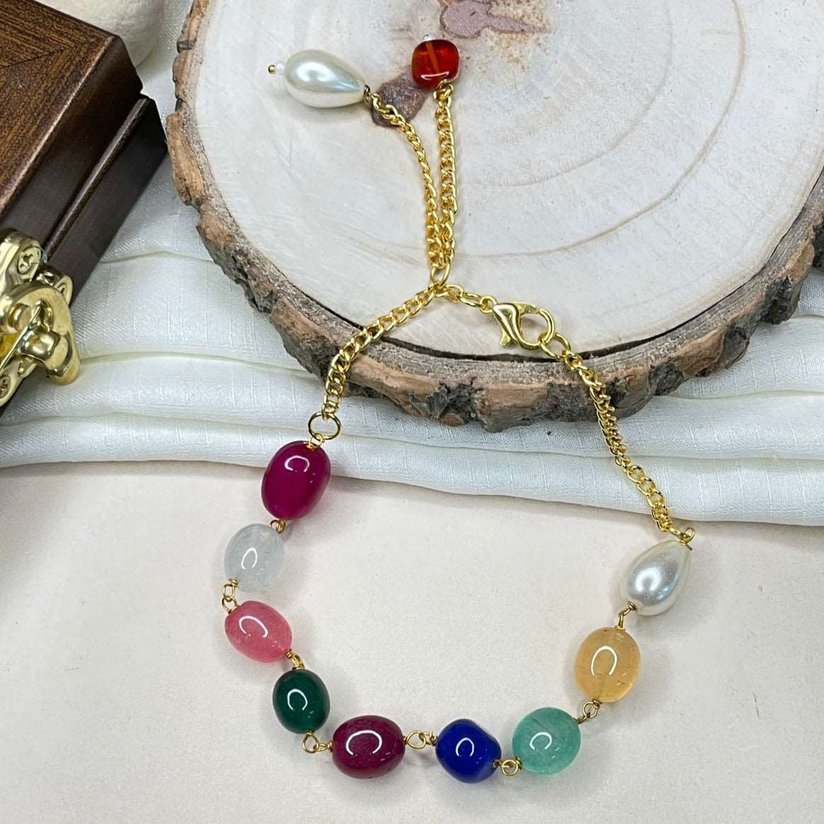 Alluring Colourful Beads Stone Bracelet - Abdesignsjewellery