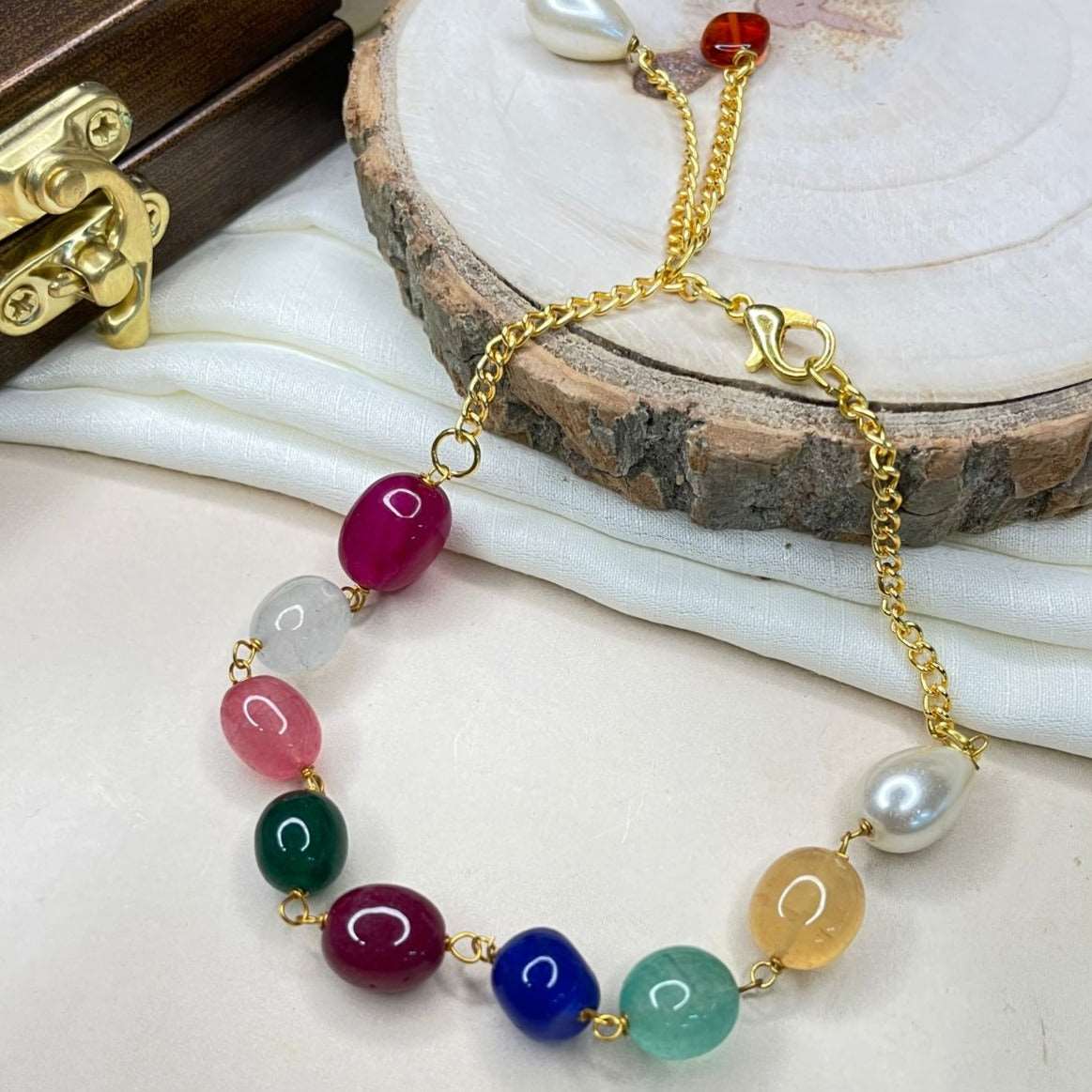 Alluring Colourful Beads Stone Bracelet - Abdesignsjewellery