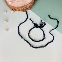Thumbnail for Ghungroo Thread Blackbead Nazaria Bracelet For Kids