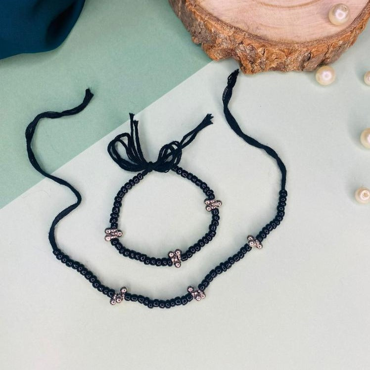 Ghungroo Thread Blackbead Nazaria Bracelet For Kids - Abdesignsjewellery