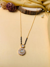 Thumbnail for Aesthetic Gold Plated Polki Kundan Mangalsutra - Abdesignsjewellery
