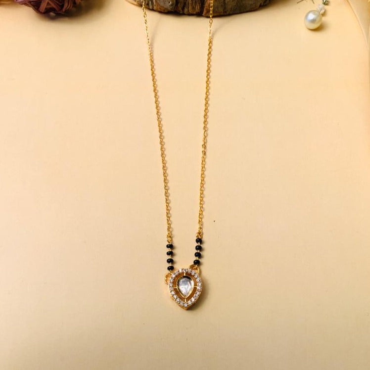 Beautiful Gold Plated Polki Kundan Mangalsutra - Abdesignsjewellery