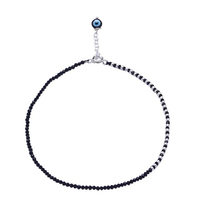 Eye Catching Silver Plated Evil Eye Anklet