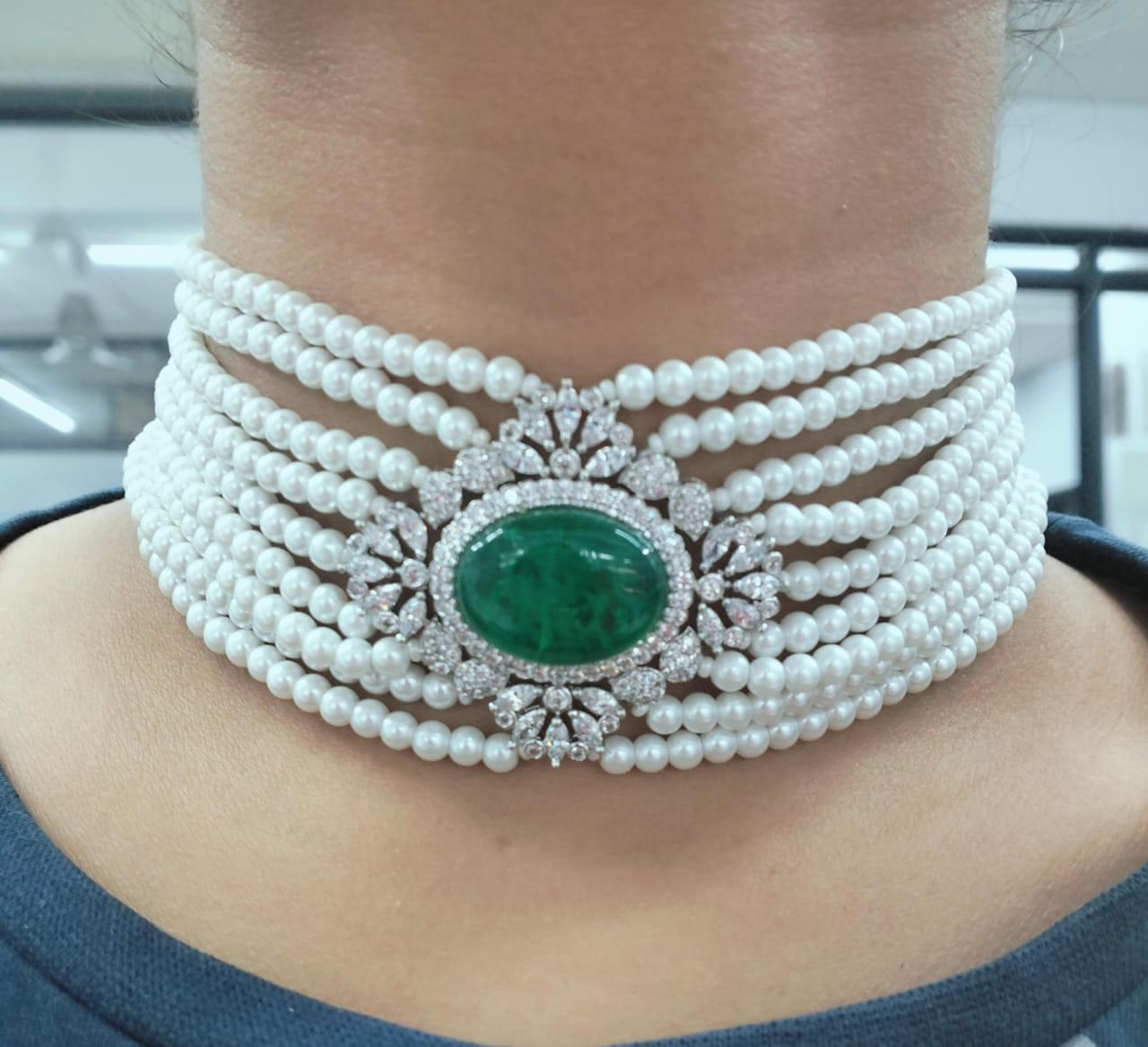 Kareena Kapoor Style Green Emerald Choker Necklace