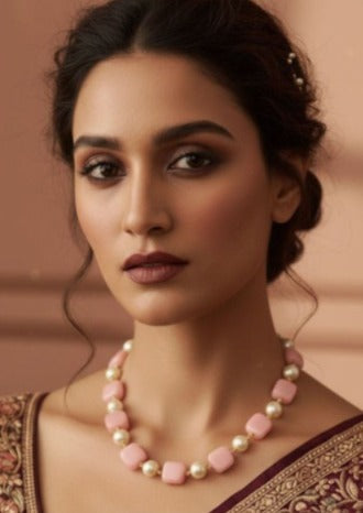 Abdesigns Gold Plated Jaipuri Stones Mala