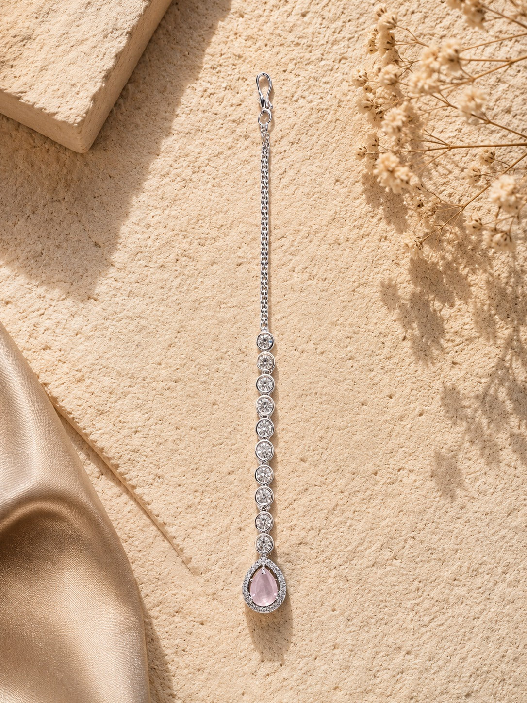 Abdesigns Silver Ruby Pendant Bridal Shine Maangtikka