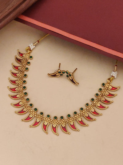 Abdesigns Jewellery Traditional Pendant Chain Set - Temple