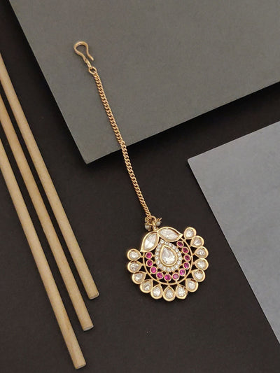 Abdesigns Kundan Bridal Gold Plated Maangtikka