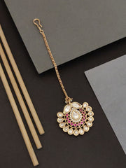 Abdesigns Kundan Bridal Gold Plated Maangtikka