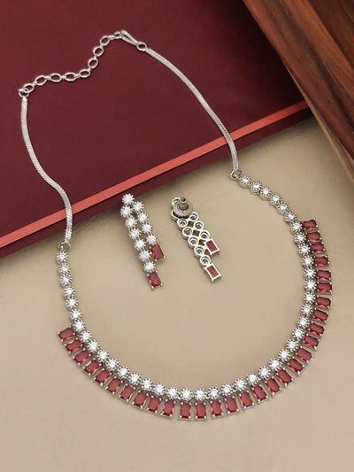 Abdesigns American diamond necklace set w/ Earrings
