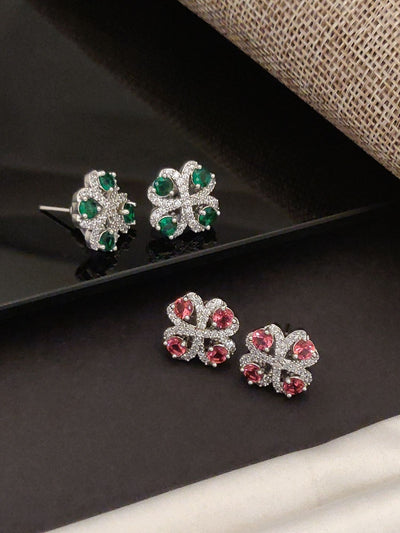Abdesigns Delicate American Diamond Earring Combo
