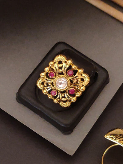 Abdesigns Jewellery Gold-Plated Traditional Cocktail Ring
