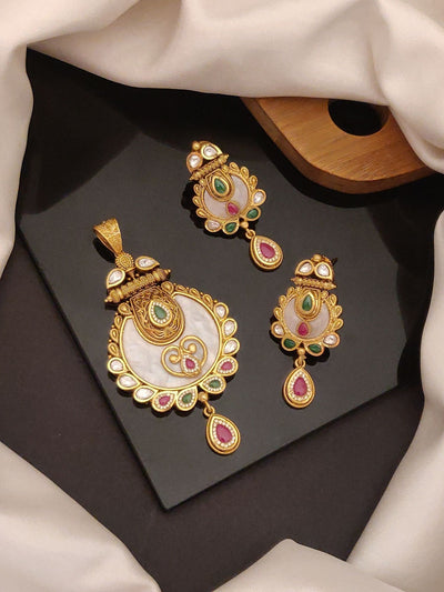 Abdesigns Jewellery Pendents Chain with Multicolor Stones