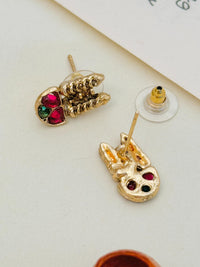 Thumbnail for Abdesigns Jewellery Traditional Gold Finish Necklace Set with intricate gold and colorful stone detailing