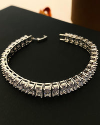 Thumbnail for Luxurious High Quality Silver Cz Bracelet with sparkling cubic zirconia stones and secure clasp