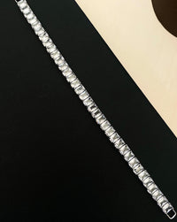 Thumbnail for Abdesignsjewellery luxurious high quality silver cz bracelet with rectangular stones on black background
