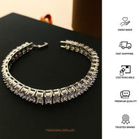 Thumbnail for Luxurious High Quality Silver Cz Bracelet by Abdesignsjewellery with sparkling cubic zirconia stones