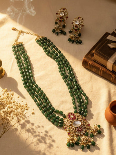 Abdesigns Jewellery Emerald Necklace with Elegant Design